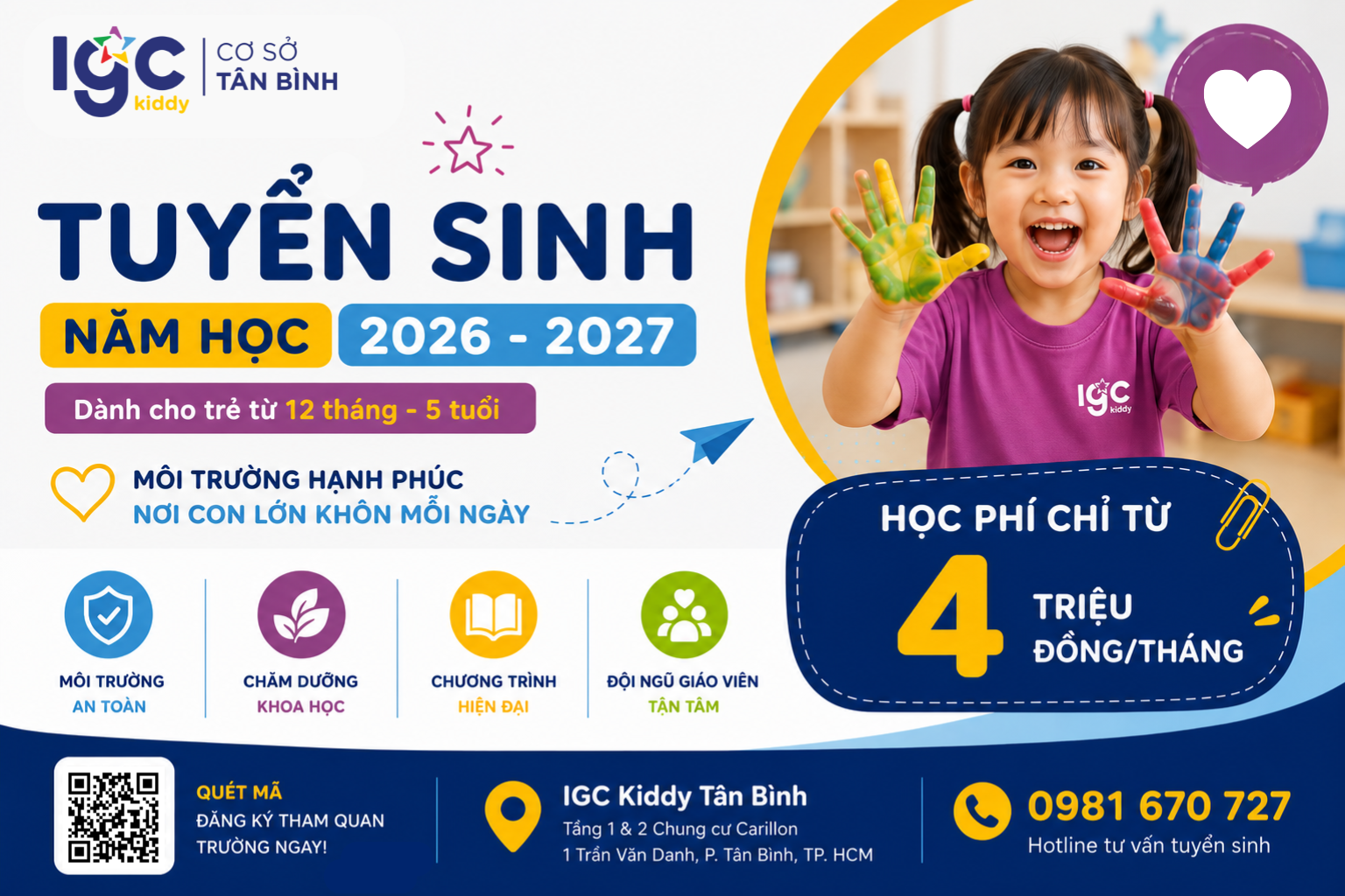 IGC KIDDY TÂN BÌNH TUYỂN SINH NĂM HỌC 2026 – 2027