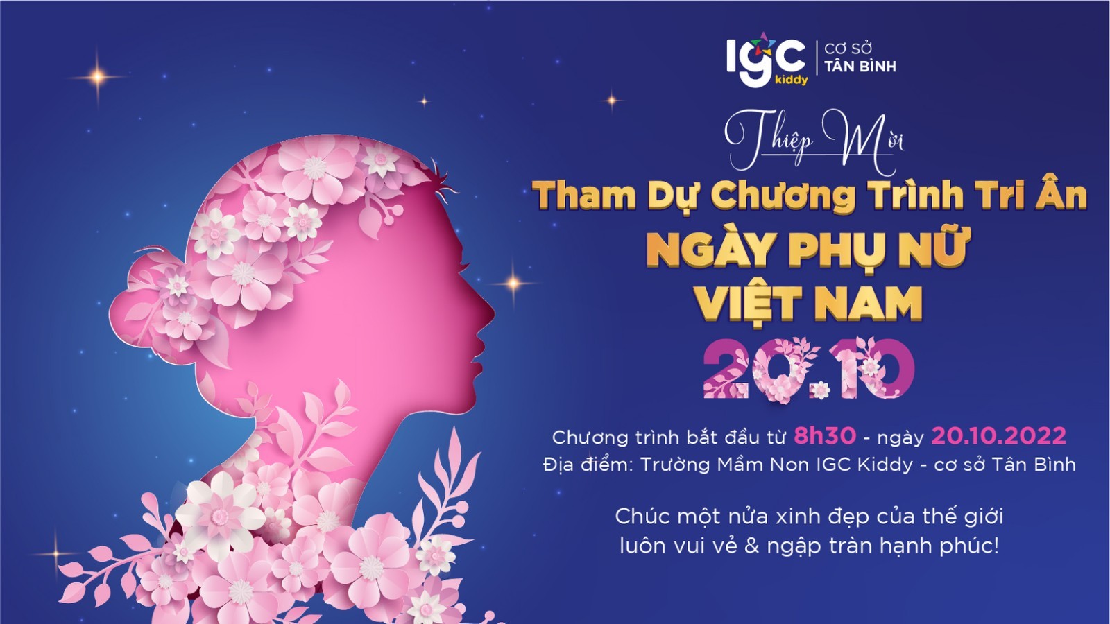 THIỆP MỜI THAM DỰ CHƯƠNG TRÌNH TRI ÂN NGÀY PHỤ NỮ VIỆT NAM