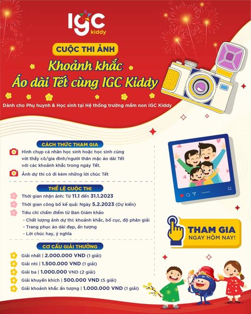 THAM GIA NGAY CUỘC THI ẢNH -  KHOẢNH KHẮC ÁO DÀI TẾT CÙNG IGC KIDDY