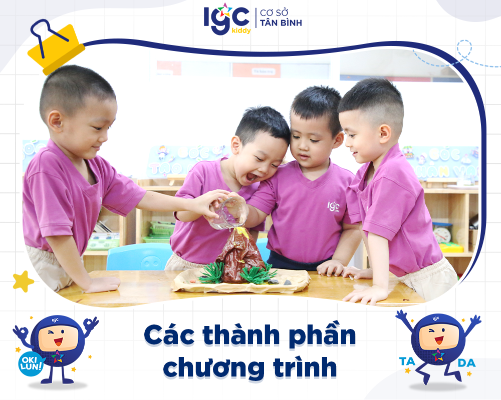 Các thành phần chương trình tại IGC Kiddy cơ sở Tân Bình